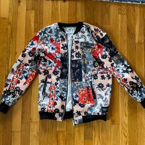 Calvin Klein Water Repellant Floral Bomber